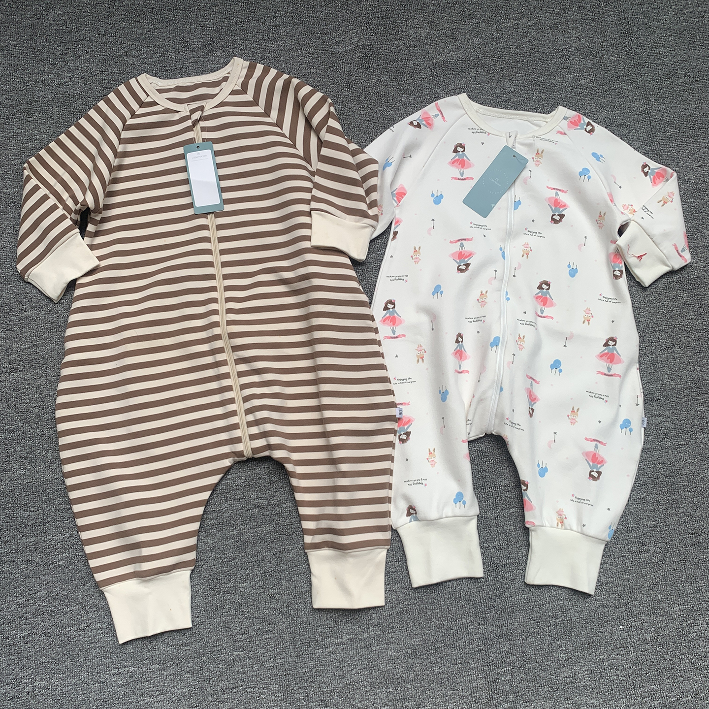 80-120秋冬款儿童婴童小童加厚精梳棉宽松连体护肚睡衣家居服睡袋
