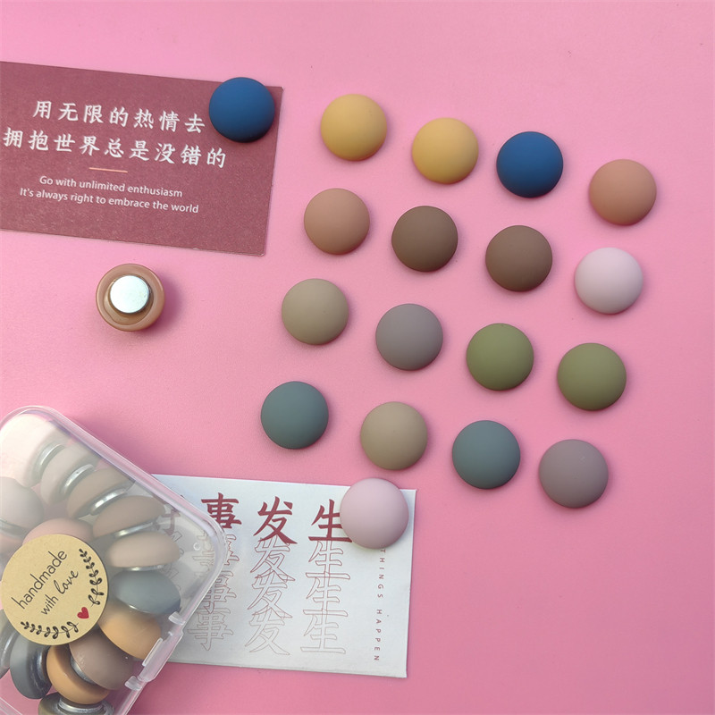 莫兰迪磨砂半圆形强力磁贴冰箱贴磁铁拍立得照片固定洞洞板留言贴