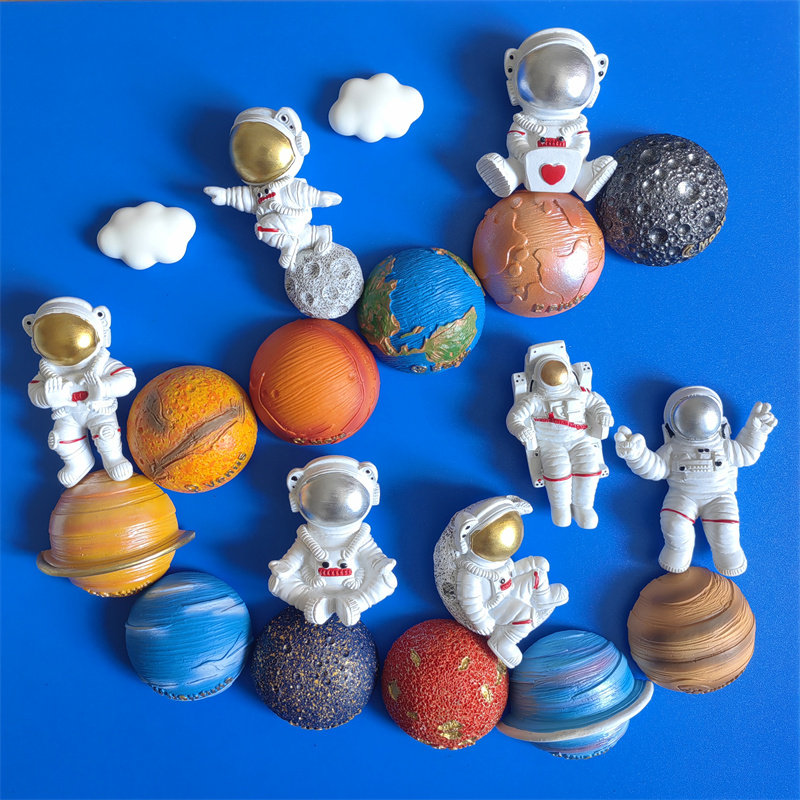 个性创意宇宙星球宇航员3d立体冰箱贴磁贴装饰太空人磁力贴吸铁石