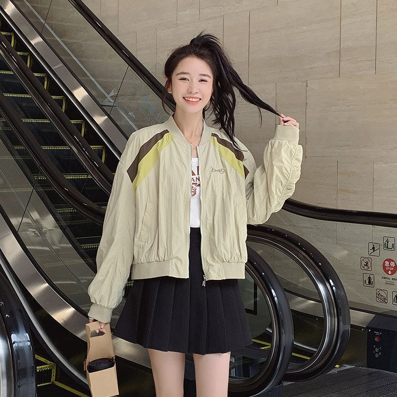 现货秋装新款拼色夹克短款小外套215-P135K188,女装短外套,浙宝251