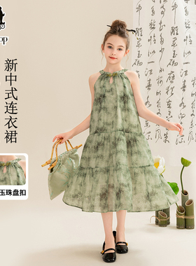 【清场狂欢】贝蒂女大童国风无袖连衣裙夏季女童儿童XQZ24283BD