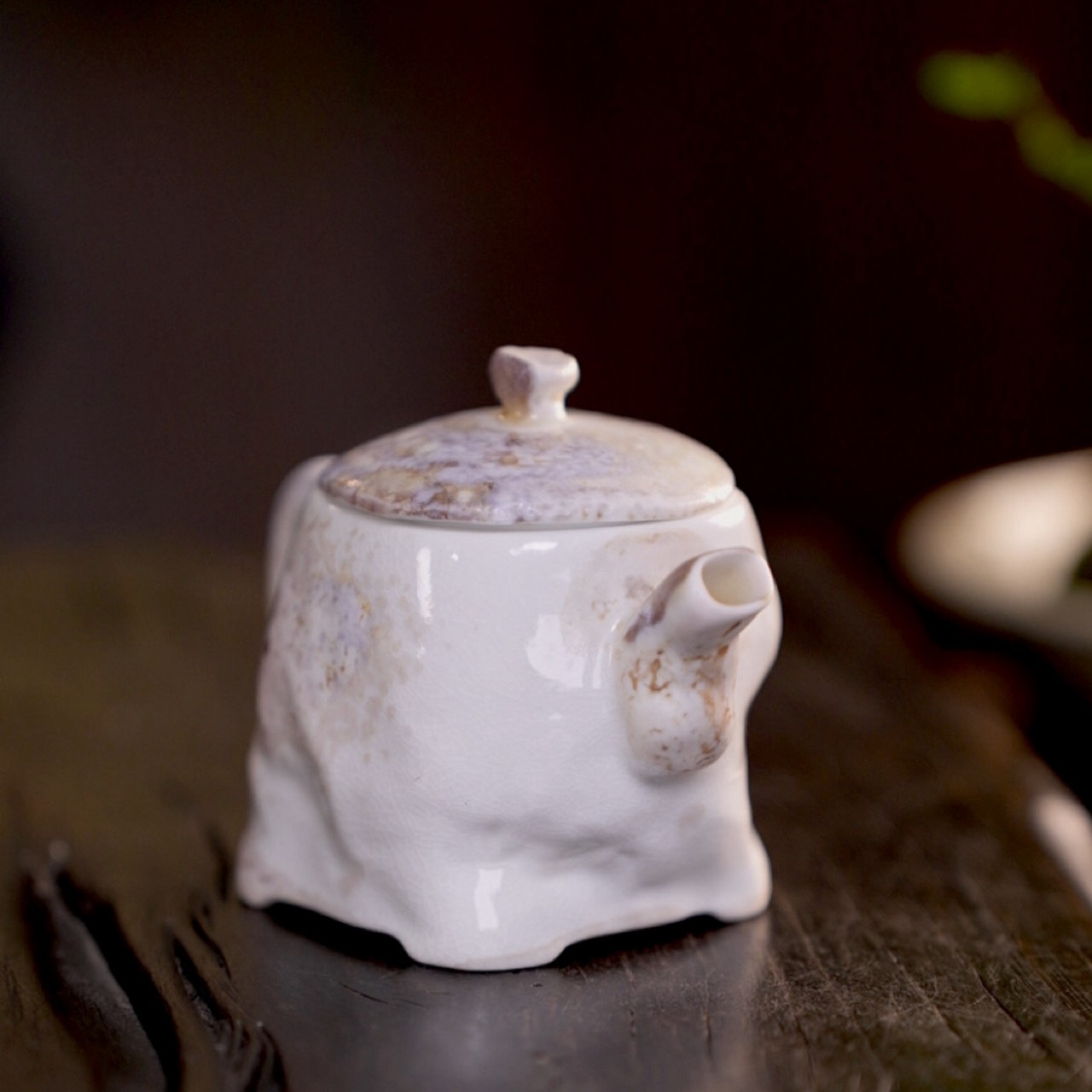 微瑕 景德镇陶瓷李现锋柴烧手捏茶壶泡茶壶手把壶一人饮110ml小壶图片
