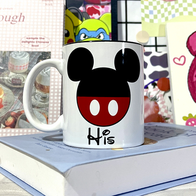 米奇白色陶瓷马克杯文创礼物