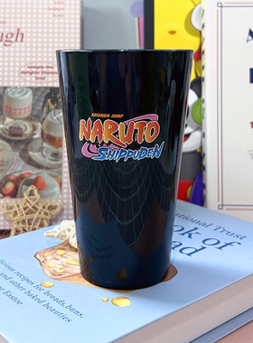 日漫火影忍者NARUTO纪念款黑色钢化玻璃杯水杯家居摆设纪念款杯子
