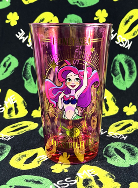 美国小美人鱼爱丽儿公主Arie可爱卡通粉色玻璃杯少女心礼物水杯
