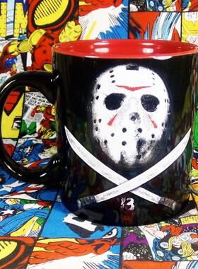 原单出口惊悚电影13号黑色星期五杰森面具电影周边陶瓷杯水杯子