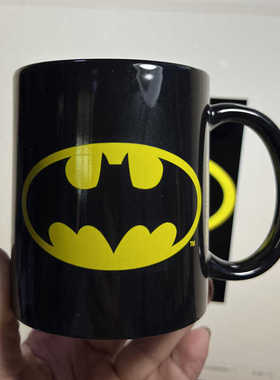 外单 DC正义联盟蝙蝠侠动漫英雄老爷BATMAN黑色陶瓷马克杯水杯子