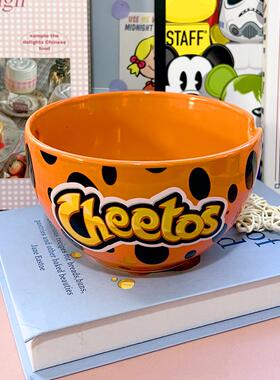原单美国奇多CHEETOS波点陶瓷零食碗餐具大容量实用汤碗泡面碗
