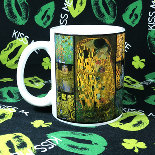 世界名画克里姆特油画 吻小资 陶瓷马克杯收藏礼物艺术品周边水杯