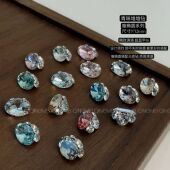 青昧爆闪瘦旦美甲钻美甲饰品鸽子蛋堆钻椭圆堆堆钻成品382 395