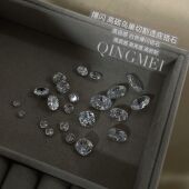 青昧 纯白透明5a高碳鸟巢切锆石美甲耳钉裸钻半成品透底尖超闪
