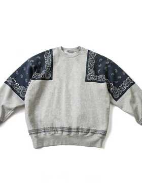 品牌5折 KAPITAL JAPA平田卫衣男女春秋冬季加绒印花拼接卫衣潮日