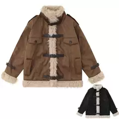 Official Website 50% off Kapital Japa Pingtian Men's and Women's Suede Couple's Jacket Loose Thick Cotton Coat for Spring, Autumn, and Winter