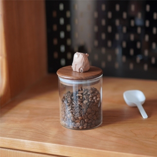 Joe 可爱小熊收纳罐玻璃不锈钢咖啡罐创意日系手作礼物 小作坊