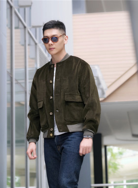 法国DE BONNE FACTURE英国进口灯芯绒欧美简约复古休闲立领男夹克