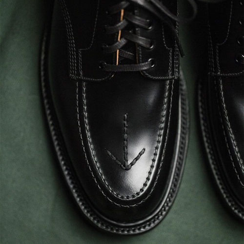 日本复古风亮面牛皮黑武士德比鞋