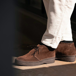 英国sanders经典chukka英伦短筒系带反绒皮内增高沙漠靴007幽灵党