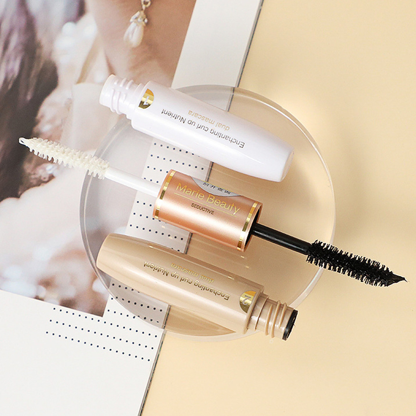 睫毛膏双头浓密纤长卷翘官方正品不晕染女加长加密超长定型