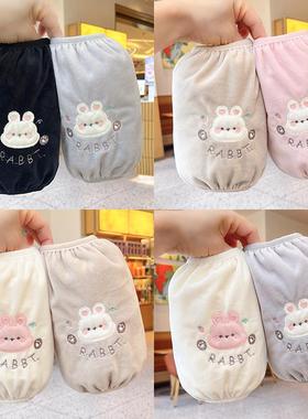 ins学生中长款白色韩版可爱成人袖套秋冬防污羽绒服保暖绒布套袖