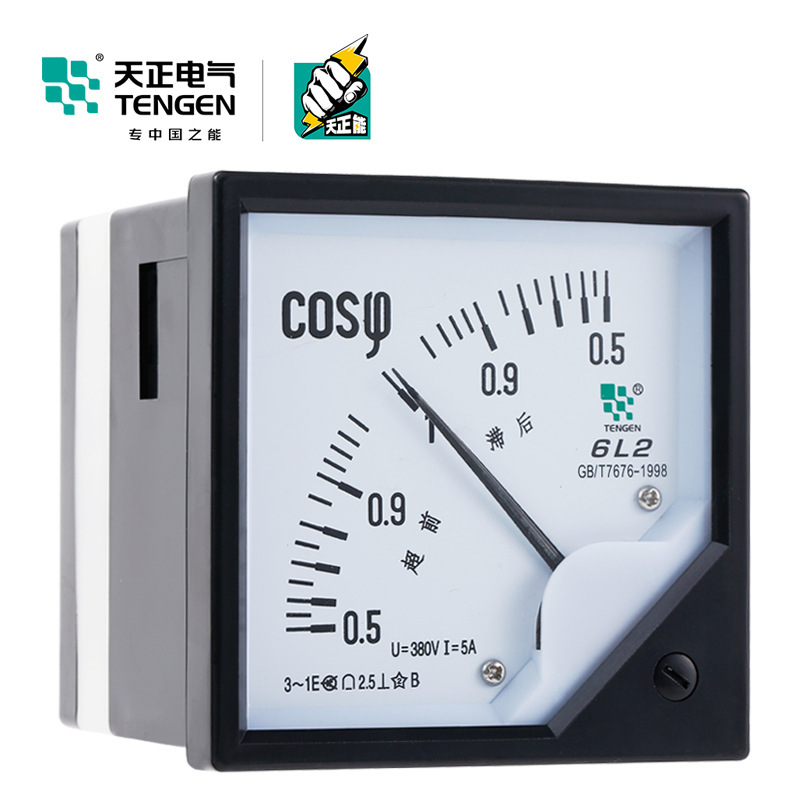天正 6L2-S指针式三相功率因数表频率表6L2-COSφ 380V220V 60HZ