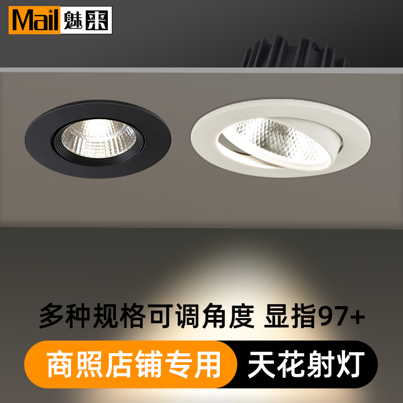 嵌入式可调角度LED天花灯商用服装店COB射灯97显指30W聚光45000K