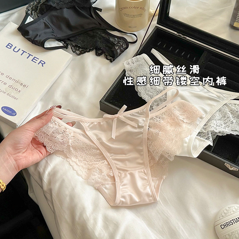 ins魅惑镂空~法式性感女士蕾女三角裤