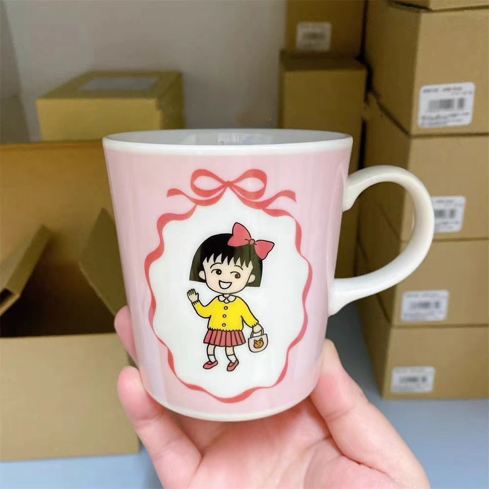 日本樱桃小丸子陶瓷马克杯咖啡杯水杯果汁杯早餐杯动漫周边礼物