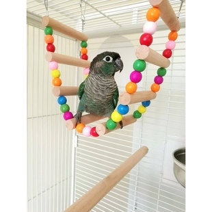 大中小型鹦鹉用品攀爬梯云梯秋千啃咬玩具鸟笼站架站杠宠物鸟用品