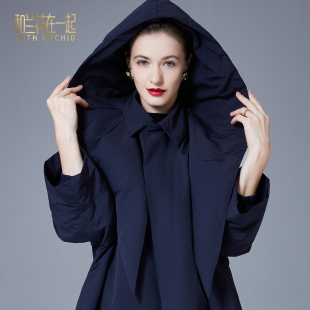 2026冬季新款高端羽绒服女中长款廓形个性连帽设计师款时尚外套女