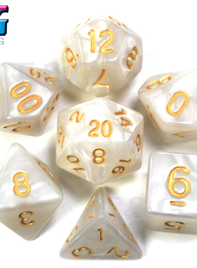 D4 D6 D8 D10 D12 D20龙与地下城dnd色子珍珠纹多面骰子套装热售