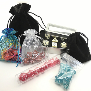 金属盒 桌游收纳袋 束口袋 COC桌上游戏配件收纳盒 骰子袋 DND