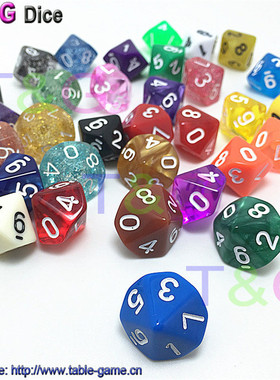 外贸出口品质多面骰子10面0-9桌游色子 跑团大富翁飞行棋游戏甩子