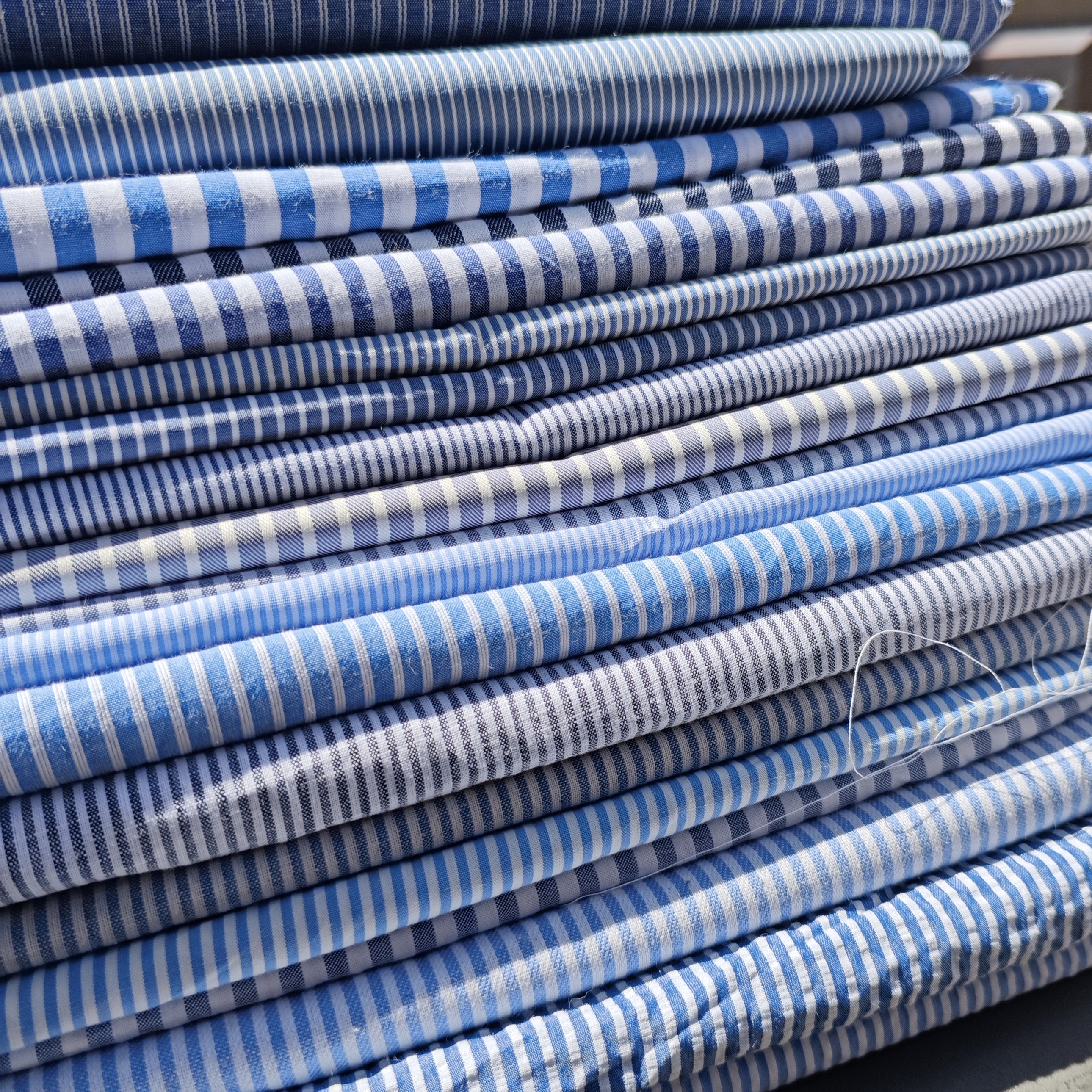 10*10cm海洋风蓝白色系条纹布组 手工DIY拼布娃衣花艺包装布料