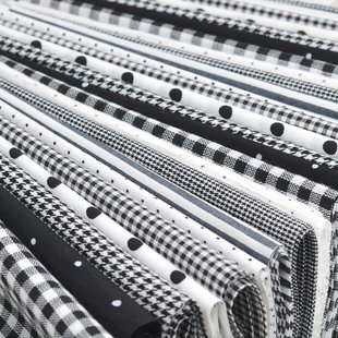 黑白小格子小波点条纹布料半斤  微瑕手工布艺DIY娃衣面料清仓