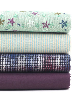 蓝绿紫色系衬衫布料 41105 娃衣手工DIY样布