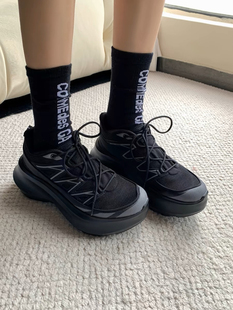 17年老店Lisa同款CDG联名款厚底小白鞋女25款系带纯色休闲运动鞋