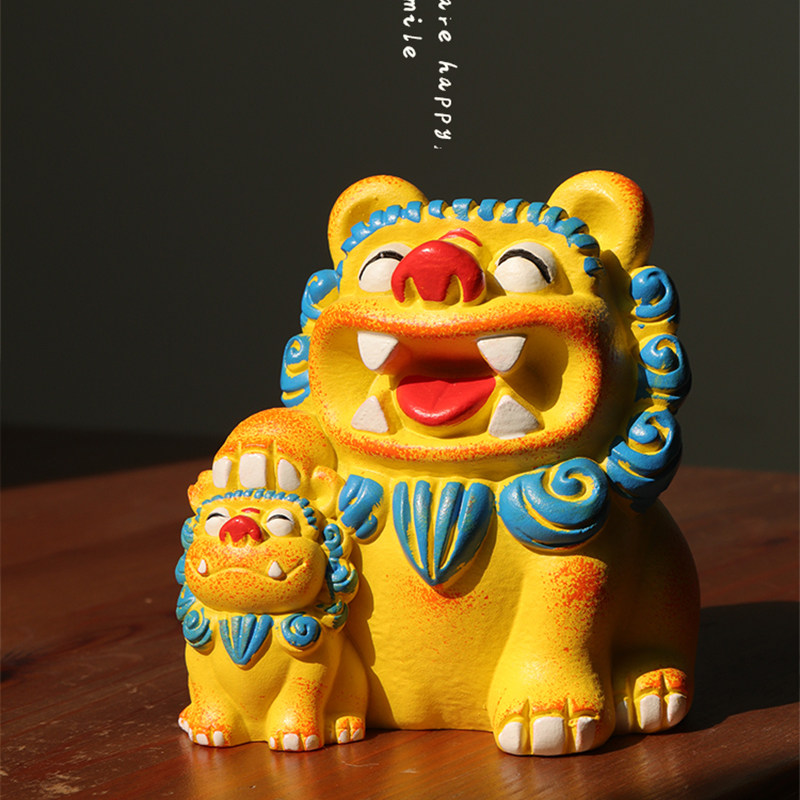 狮三百|亲子狮 大小狮系列摸摸头抱抱狮空间摆件 纪念品