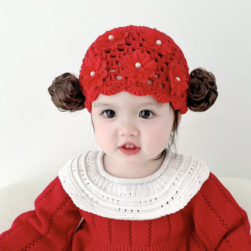 婴儿帽子秋季韩版手工编织宝宝帽