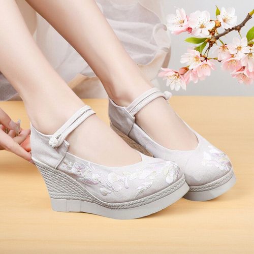 坡跟布鞋汉服鞋古风鞋子女