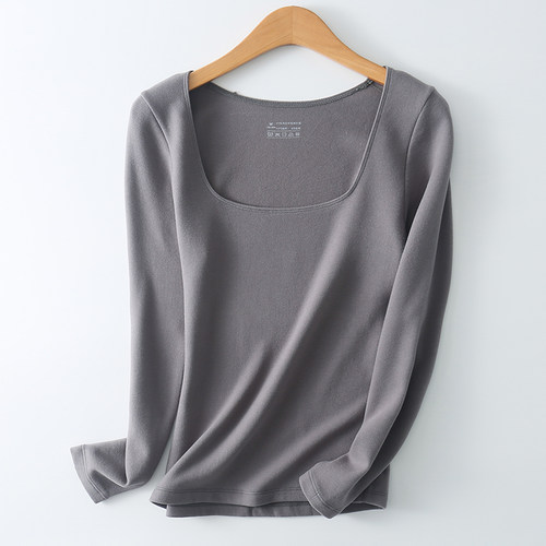 美雅碧轻柔暖方领长袖打底衫女