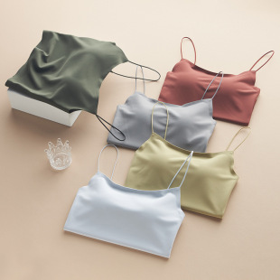 抹胸小吊带背心女外穿夏季 美背文胸一体内衣自带胸垫打底内搭上衣