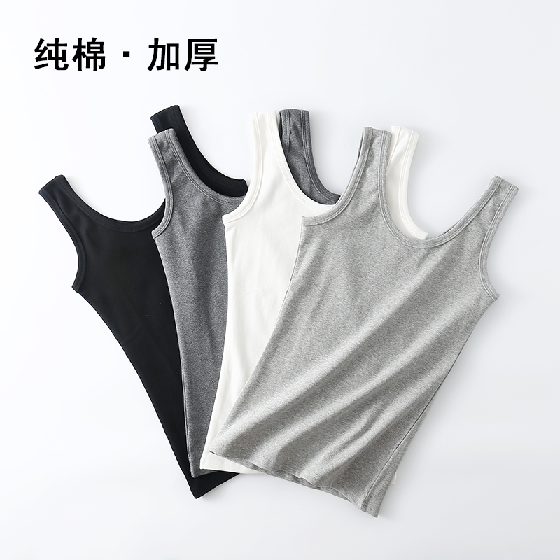 格格纯棉磨毛加厚春秋冬保暖背心