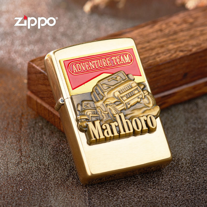正品Zippo纯铜打火机防风万宝路越野吉普煤油打火机创意年会礼品