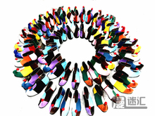 漫迷汇新款撞色拼接翘头尖头小丑鞋装扮舞台表演鞋魔术表演鞋xc02