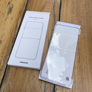 Galaxy ZFlip4小清新男女外壳 保护壳简约透明正品 未拆封适用于三星ZFlip4手机壳W23flip保护套折叠屏透明原装