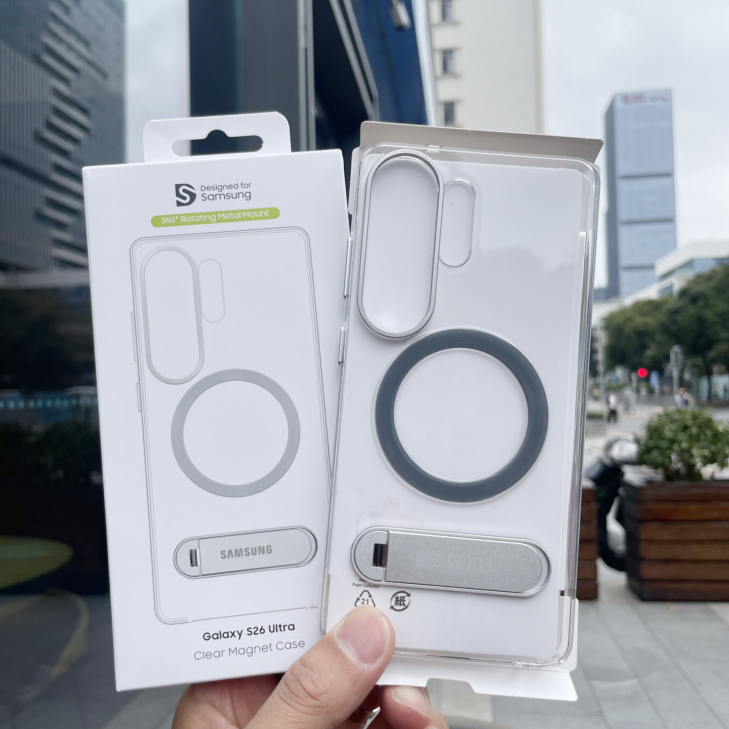 适用于三星Galaxy S26Ultra手机壳S26ultra立式支架透明保护套s25ultra磁吸支架外壳纯色硬壳透明男女外壳薄