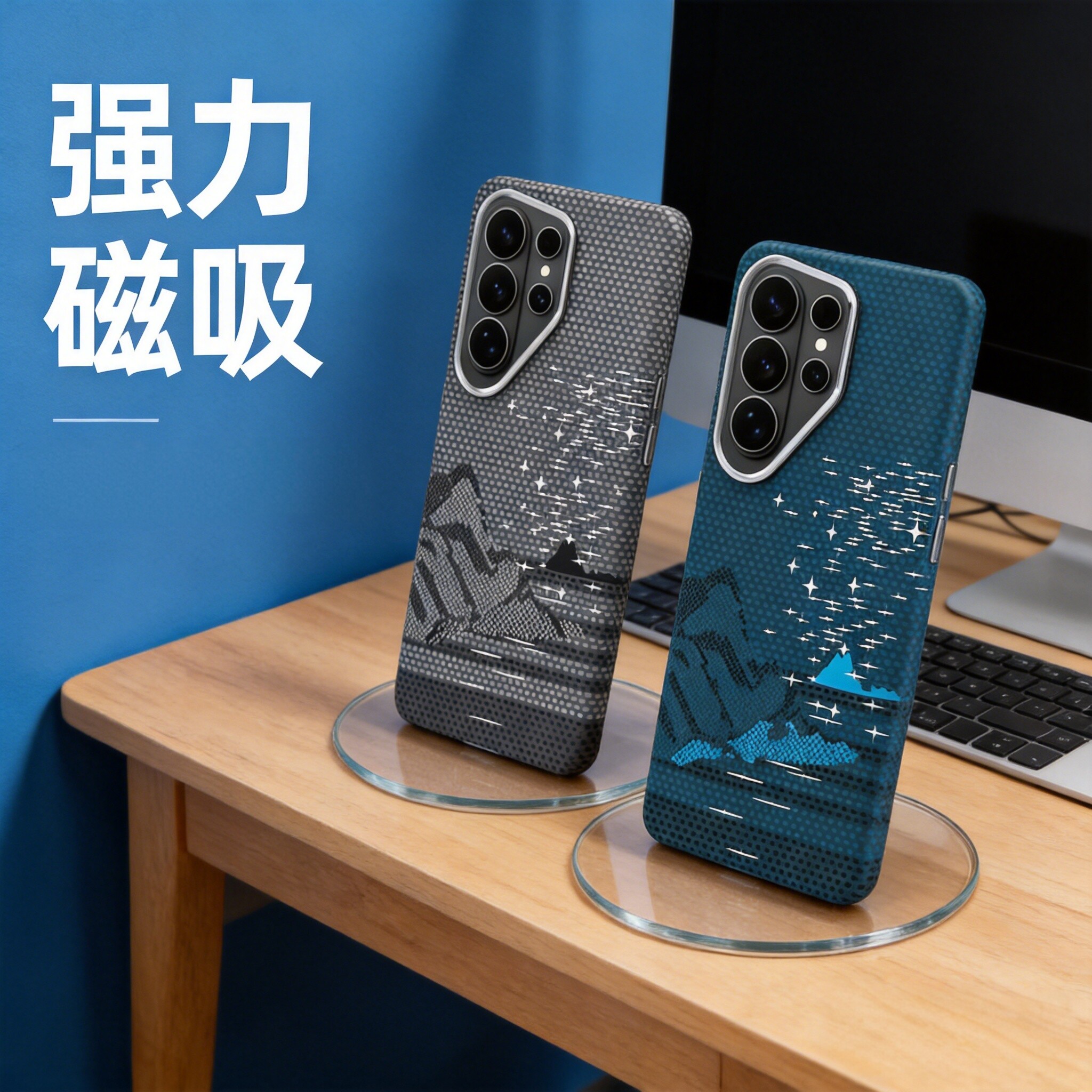 适用于三星S26Ultra手机壳s25ultra磁吸充电保护套碳纤维纹理磨砂s24+凯夫拉纹理星空山河防摔轻薄s23男外壳