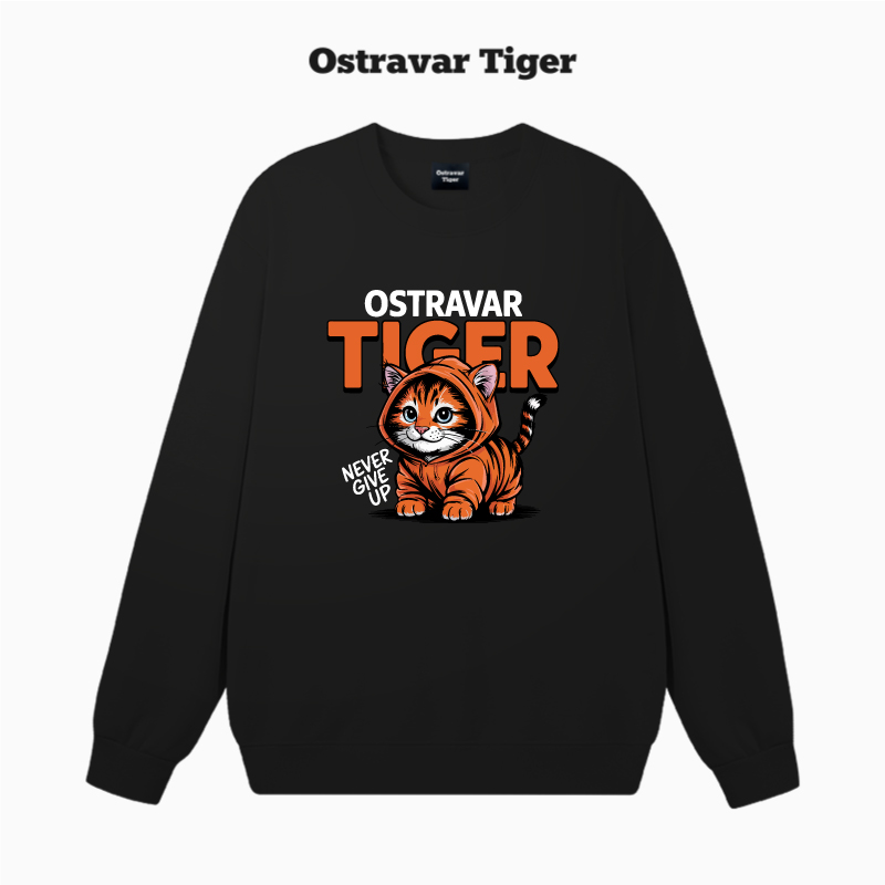 专柜授权 Ostravar Tiger美式2025秋冬情侣圆领无帽男女卫衣外套