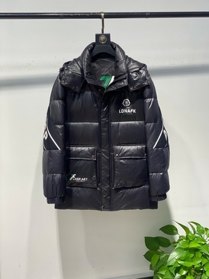 织带休闲中长款羽绒服连帽时尚