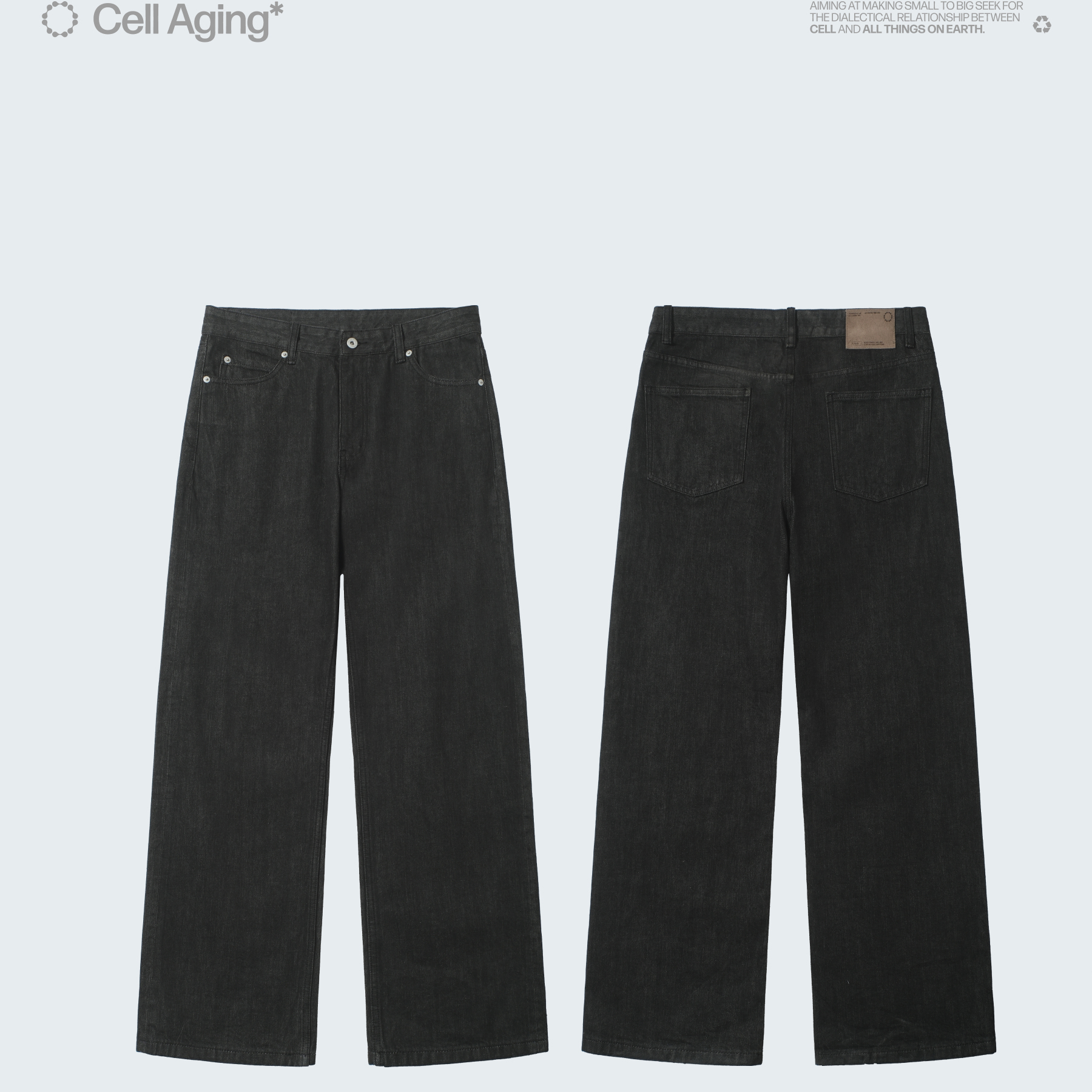 CELL AGING 牛王01石墨黑经典红边赤耳14oz重磅原色牛仔直筒长裤